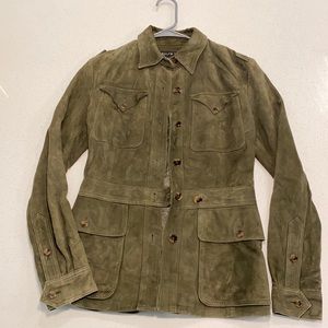 Ralph Lauren Black Label 100% Suede Olive Jacket